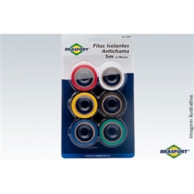 FITA ISOLANTE BRASFORT COLOR 19MMX5M C/6UND 