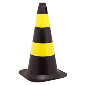 CONE DE SINALIZAÇÂO PRETO/AMARELO