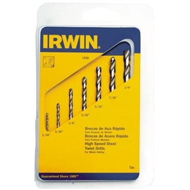 CONJUNTO IRWIN 1520 C/7 BROCAS AÇO RÁPIDO 1/16 A 1/4