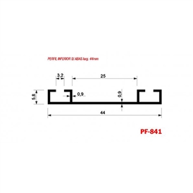 PERFIL GUIA INFERIOR ALUMÍNIO PF.841 2M