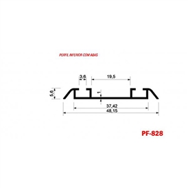 PERFIL GUIA INFERIOR ALUMÍNIO PF.828 2M