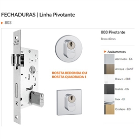 FECHADURA STAM 803 ROSETA QUADRADA PIVOLTANTE