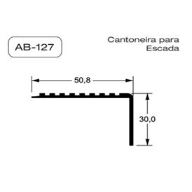 CANTONEIRA 127 FRISO P/ESCADA ALUMÍNIO 3,00M