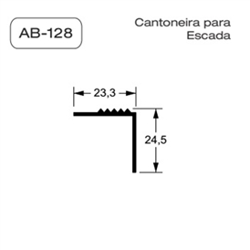 CANTONEIRA 128 FRISO P/ESCADA ALUMÍNIO -3,00M